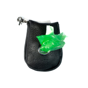 Poop bag in pelle nera